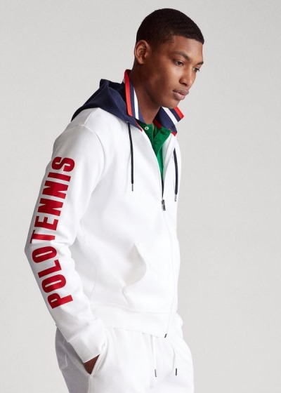 Sudaderas Con Capucha Polo Ralph Lauren Hombre Blancos - Polo Tennis Double-Knit - LHACB4916